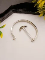Premium Silver Plated Nautical Anchor Cuff Bangle with Polished Finish - Image 4