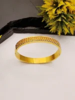 Luxury Gold Plated Bangle with Beaded Design - Image 6