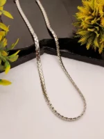 Men's Classic Box Link Silver Chain – Polished Square Link Necklace with Mirror Shine - Image 2