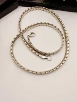 Men's Classic Box Link Silver Chain – Polished Square Link Necklace with Mirror Shine - Image 5