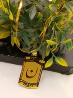 Gold Arabic Letter "Noon" (ن) Pendant Necklace for Men – Elegant Rectangular Calligraphy Pendant with Snake Chain - Image 4