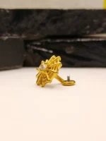 Gold Spider Web Nose Stud for Women – Spider Web Design with Central CZ Stone - Image 4