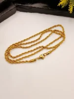 Gold Twisted Rope Chain Necklace for Men – Elegant Spiral Link Design - Image 5