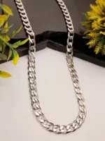Thick Interlock Silver Chain for Men – Bold Heavy Link Necklace with Mirror Shine - Image 3