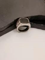 Turkish Men's Silver Plated Black Stone CZ Ring - Image 4
