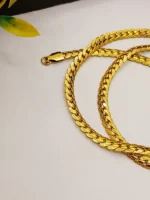 Gold Wheat Link Chain Necklace – Bold Textured Unisex Design - Image 5