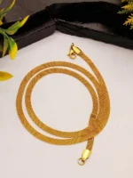 Gold Mesh Chain Necklace – Thin Woven Mesh Unisex Design - Image 4