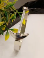 Premium Silver Plated Nautical Anchor Cuff Bangle with Polished Finish - Image 5