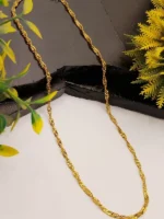 Gold Singapore Chain Necklace – Elegant Spiral Link Design - Image 2