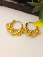 Luxury Gold Plated Double Snake Twisted Hoop Earrings - Image 2