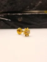 Gold Starburst Nose Stud for Women – Star Shape CZ Nose Piercing - Image 3