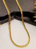 Gold Wheat Link Chain Necklace – Bold Textured Unisex Design - Image 3