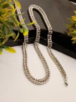 Bold Cuban Link Silver Chain for Men – Thick Heavy Silver Necklace with Mirror Polish - Image 2