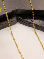 Gold Twisted Rope Chain Necklace – Delicate Spiral Unisex Design - Image 3