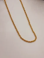 Gold Twisted Rope Chain Necklace for Men – Elegant Spiral Link Design - Image 3