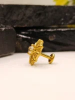 Gold Spider Web Nose Stud for Women – Spider Web Design with Central CZ Stone - Image 3