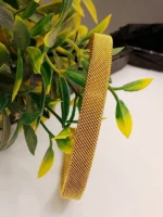 Luxury Gold Plated Flexible Woven Mesh Openable Bangle with Clasp - Image 5