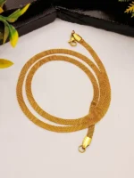 Gold Mesh Chain Necklace – Thin Woven Mesh Unisex Design - Image 6