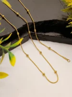 Gold Beaded Snake Chain Necklace – Delicate Unisex Link Design - Image 4
