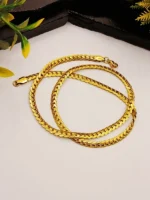 Gold Wheat Link Chain Necklace – Bold Textured Unisex Design - Image 4
