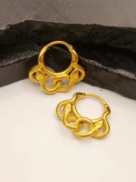 Luxury Gold Plated Double Snake Twisted Hoop Earrings - Image 3